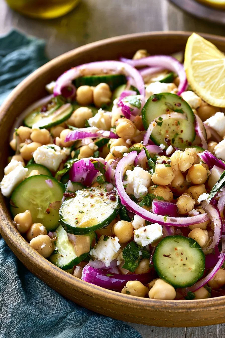 Chickpea Cucumber Feta Salad