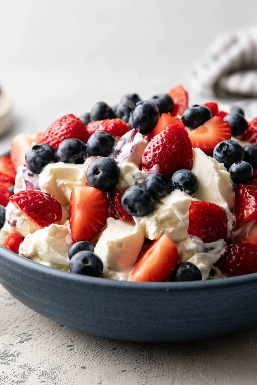 Red White and Blue Cheesecake Salad