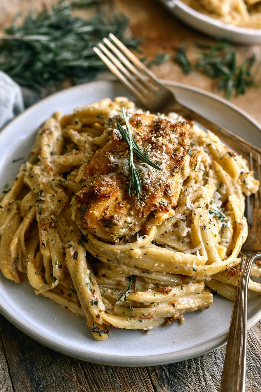 Garlic Parmesan Chicken and Pasta