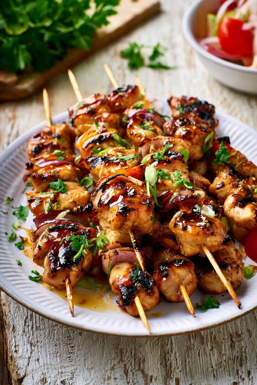 Honey Garlic Chicken Skewers
