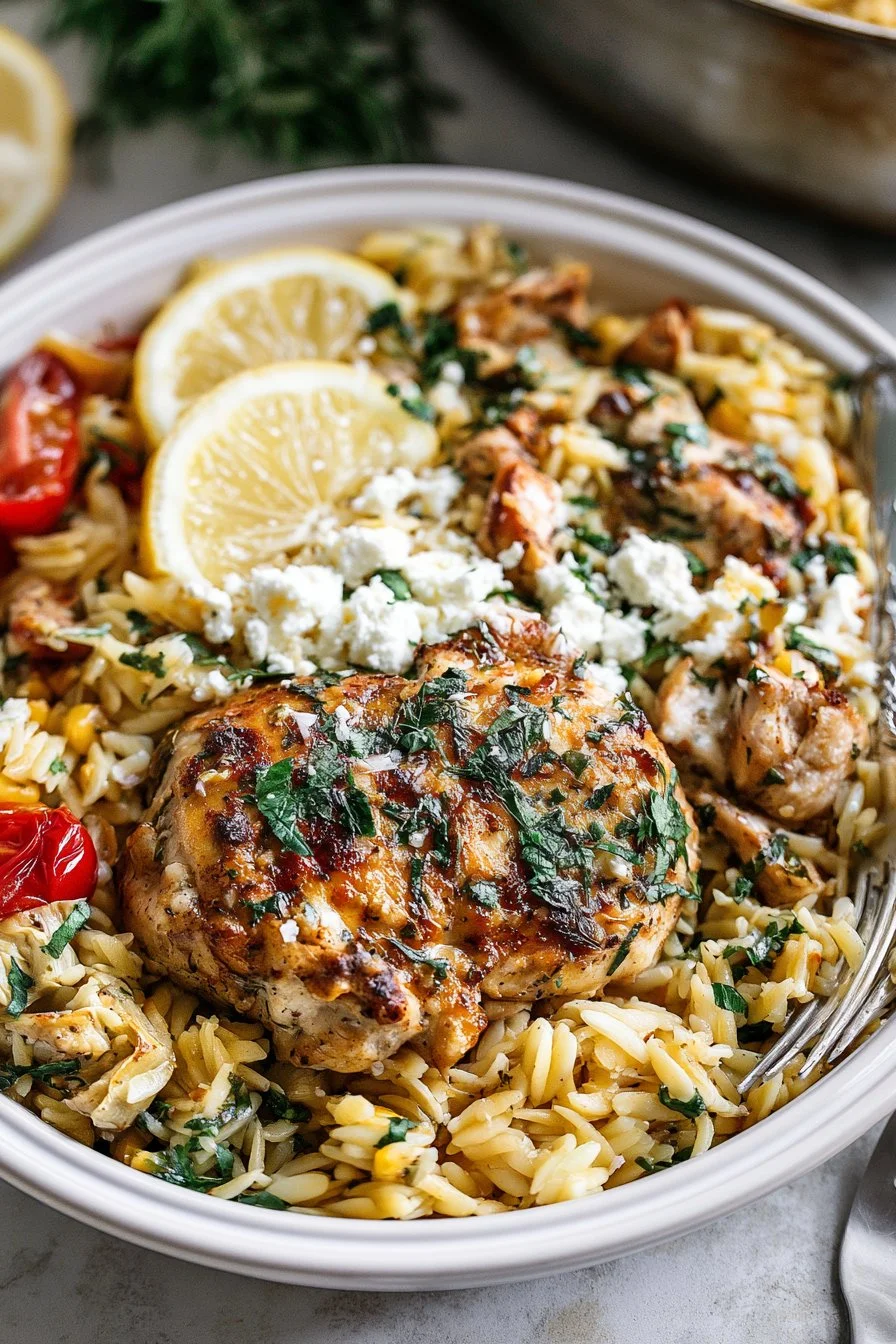 Lemon-Feta Chicken and Orzo
