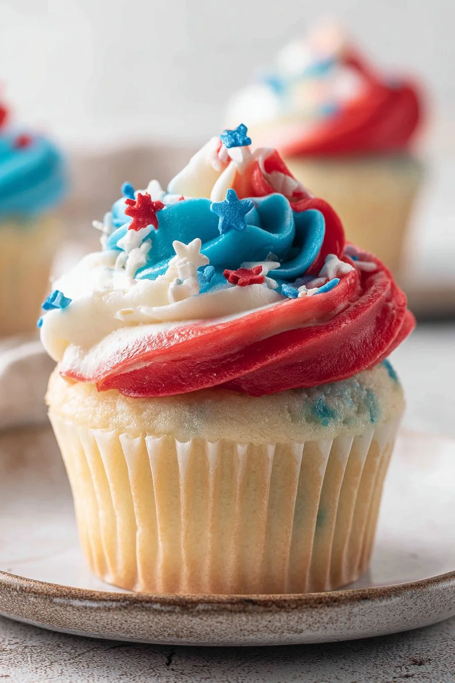 Red White and Blue Cupcakes