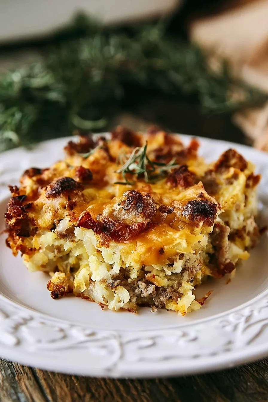 Sausage Hash Brown Breakfast Casserole