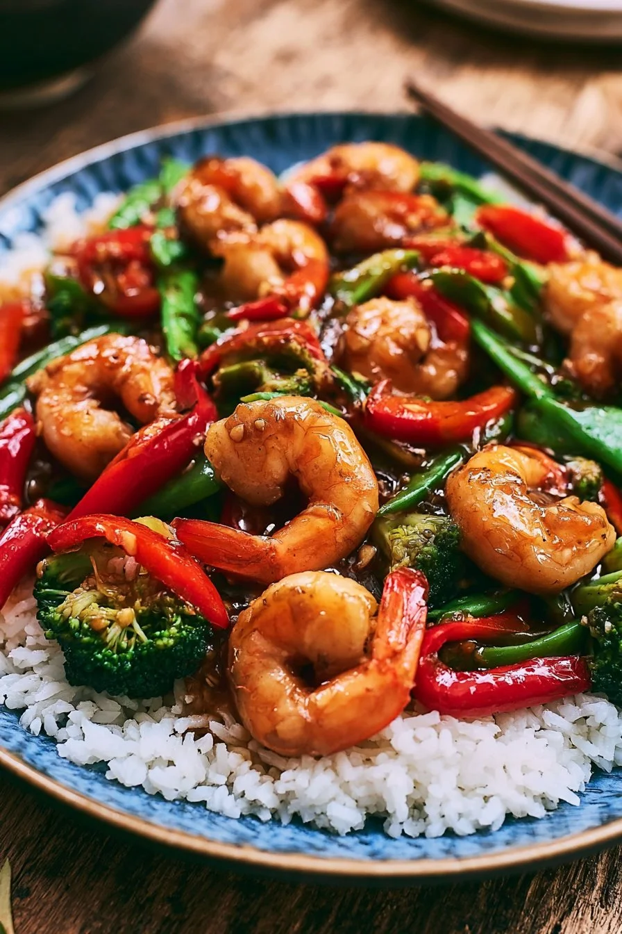 Spicy Honey Garlic Shrimp Stir-fry