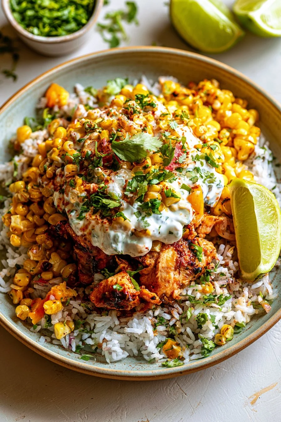 Street Corn Chicken Rice Bowl