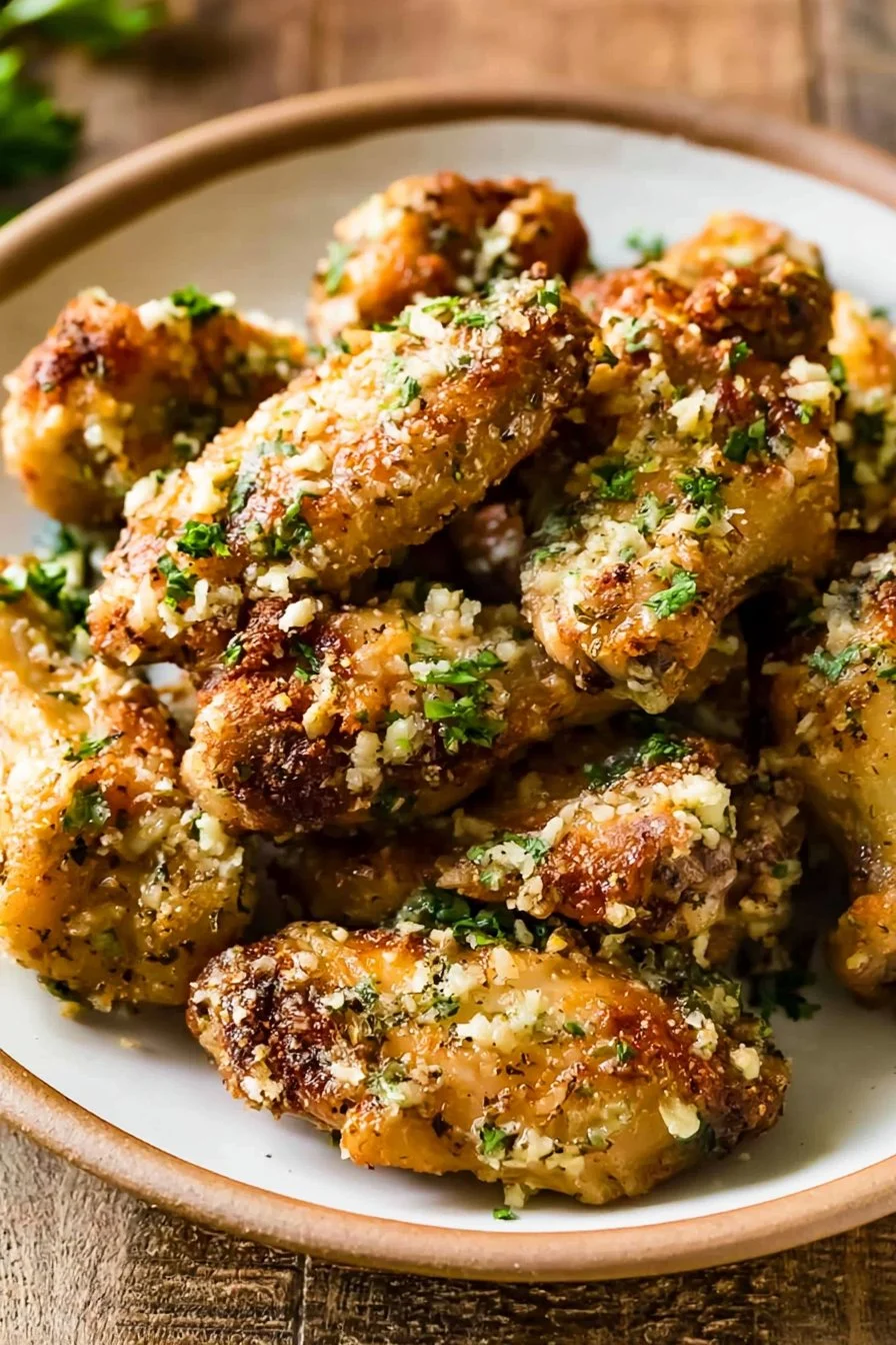 Air Fryer Garlic Parmesan Wings - Whisper of Yum
