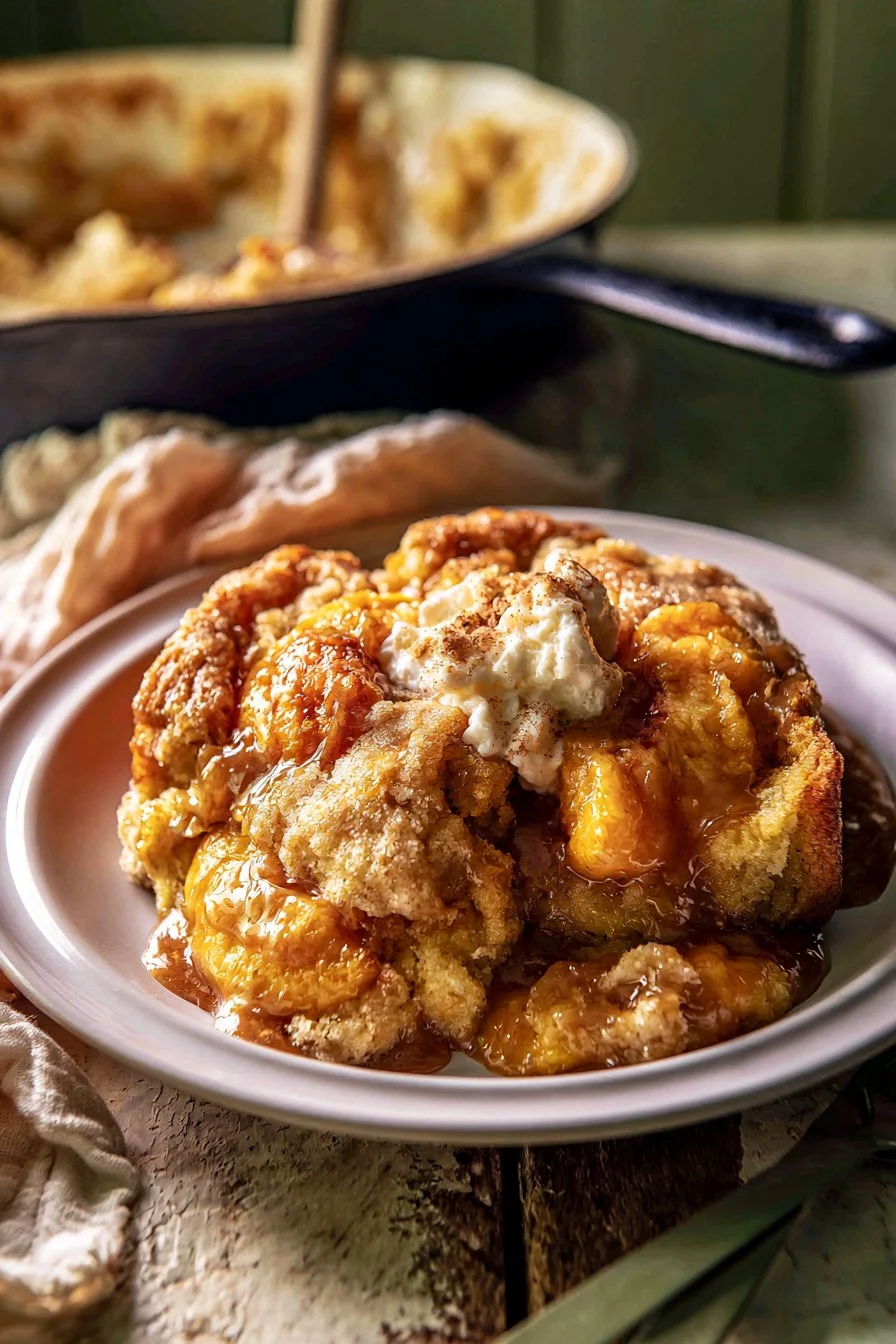 Caramel Peach Dump Cake