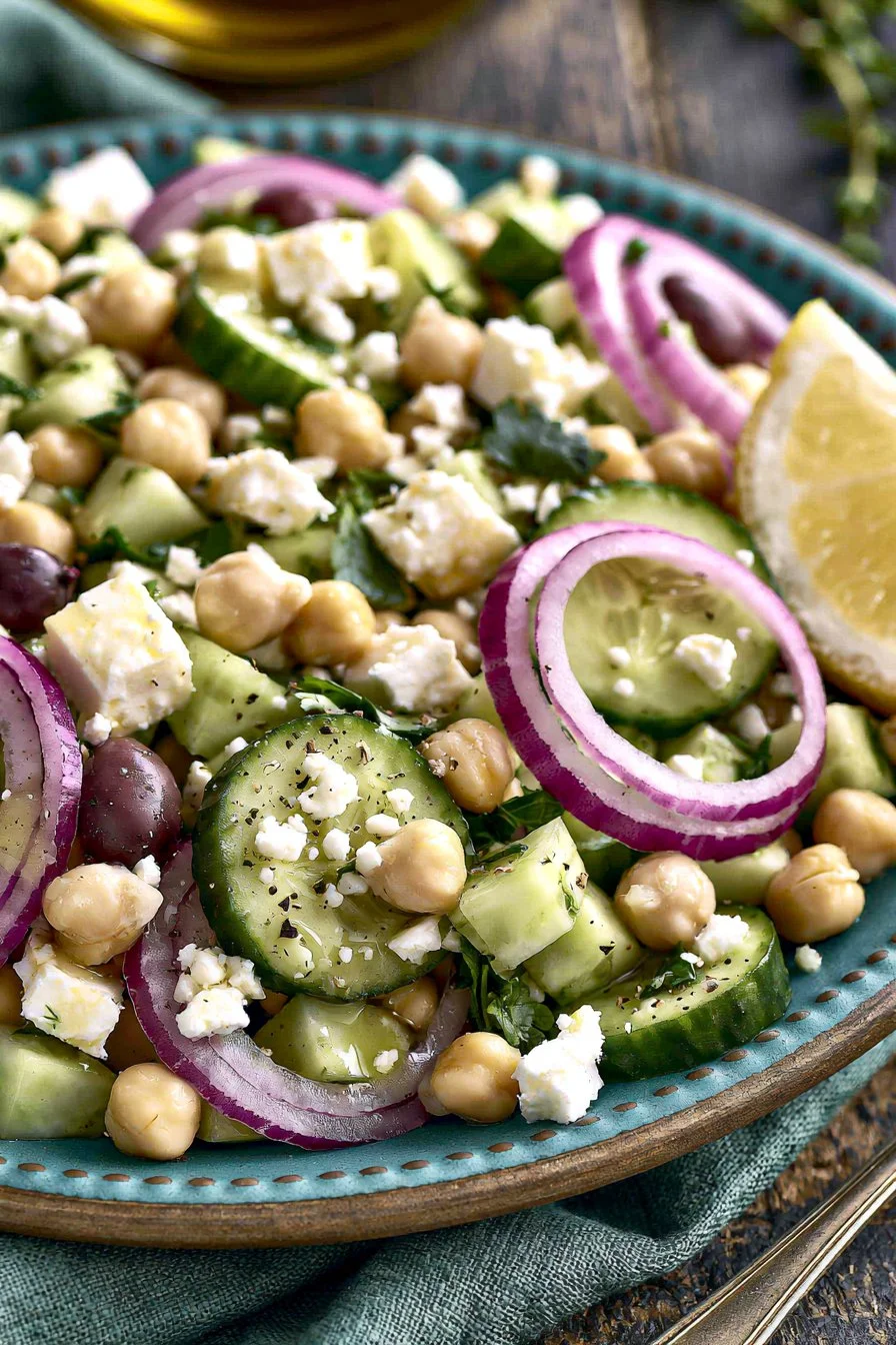 Chickpea Cucumber Feta Salad