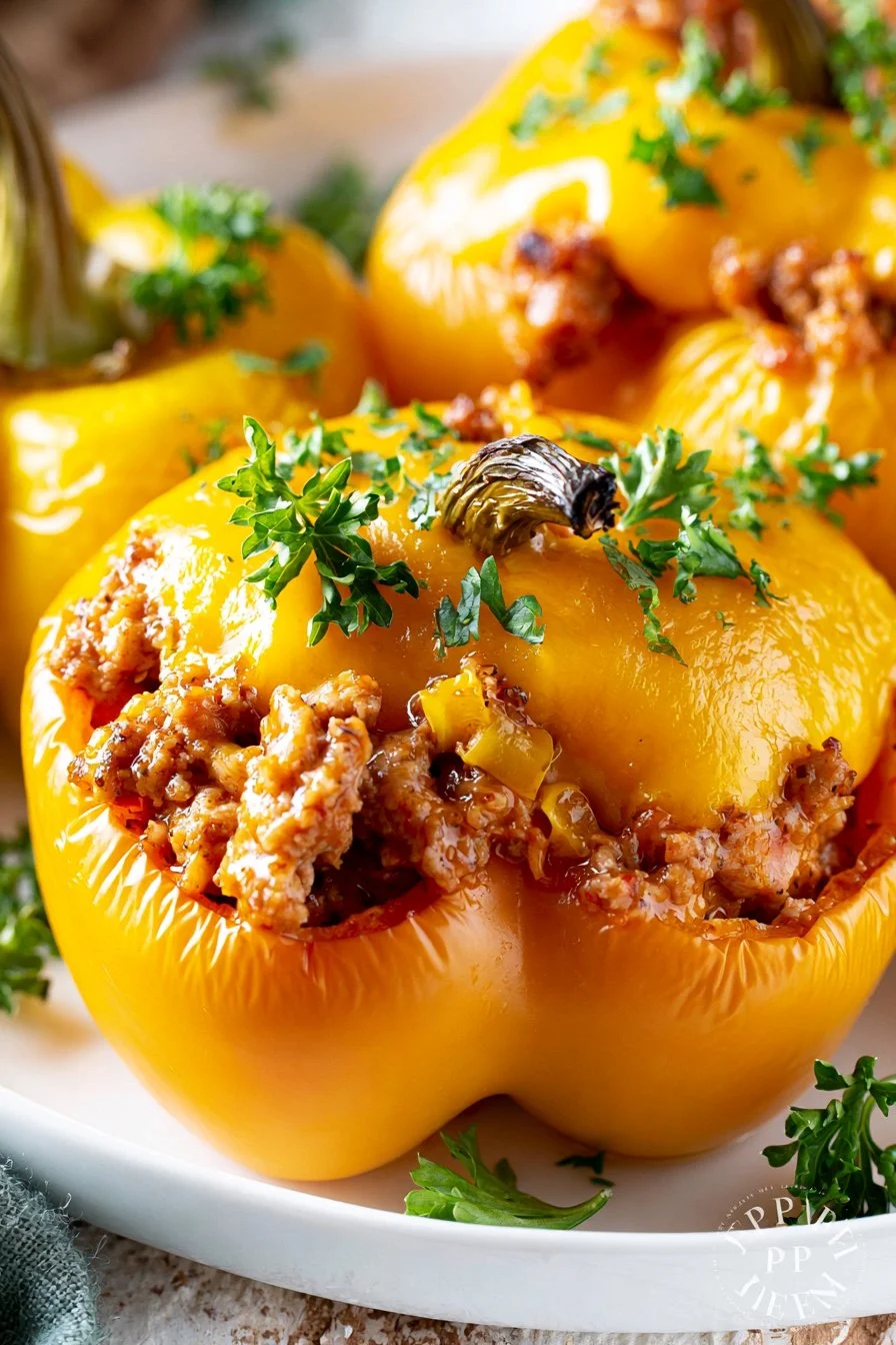 Ground Turkey Stuffed Peppers