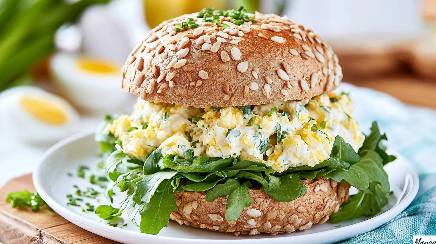 Egg salad sandwich on whole grain bread for a nutritious school lunch
