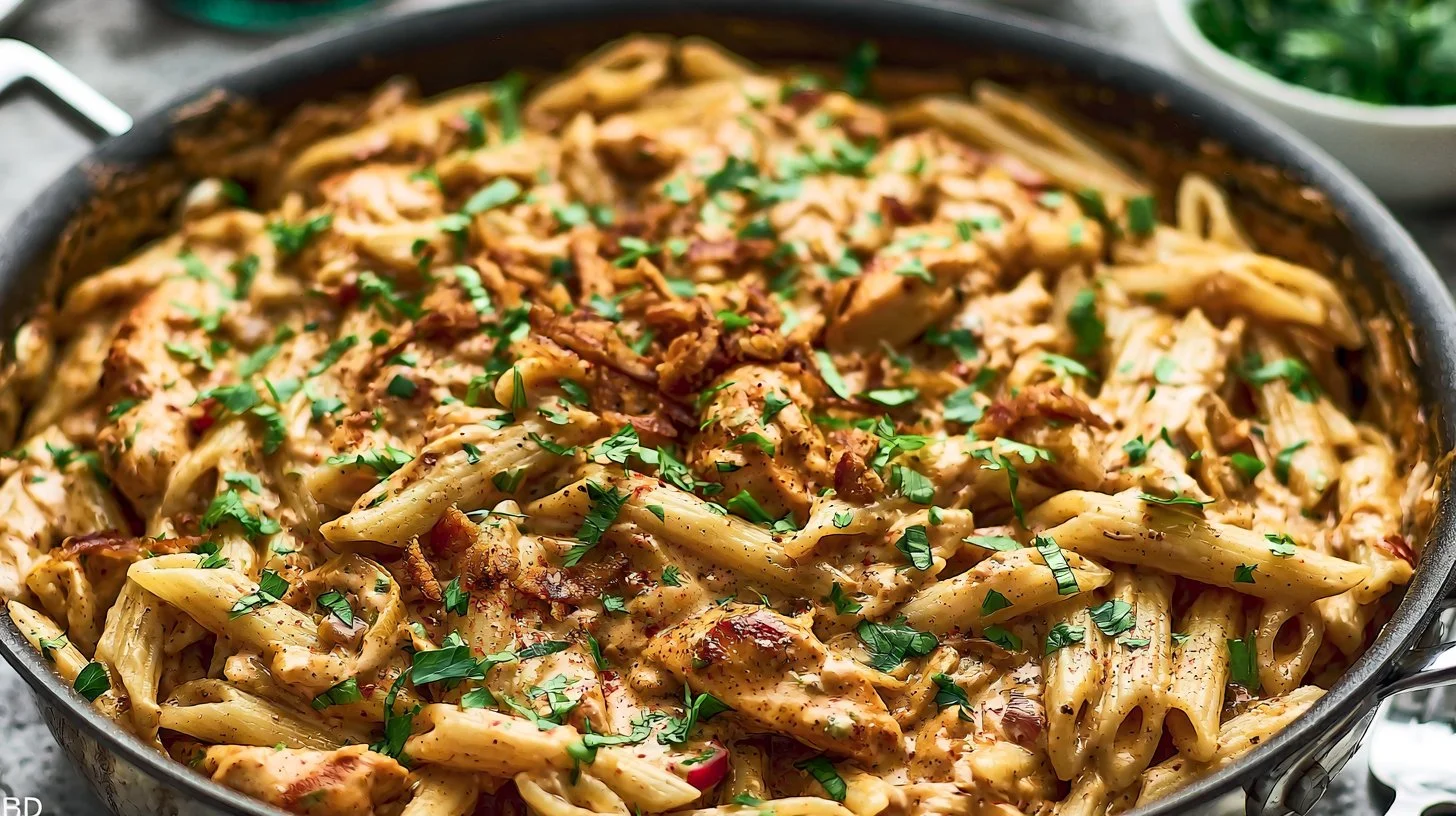 One-pot creamy Cajun chicken pasta dish served on a plate