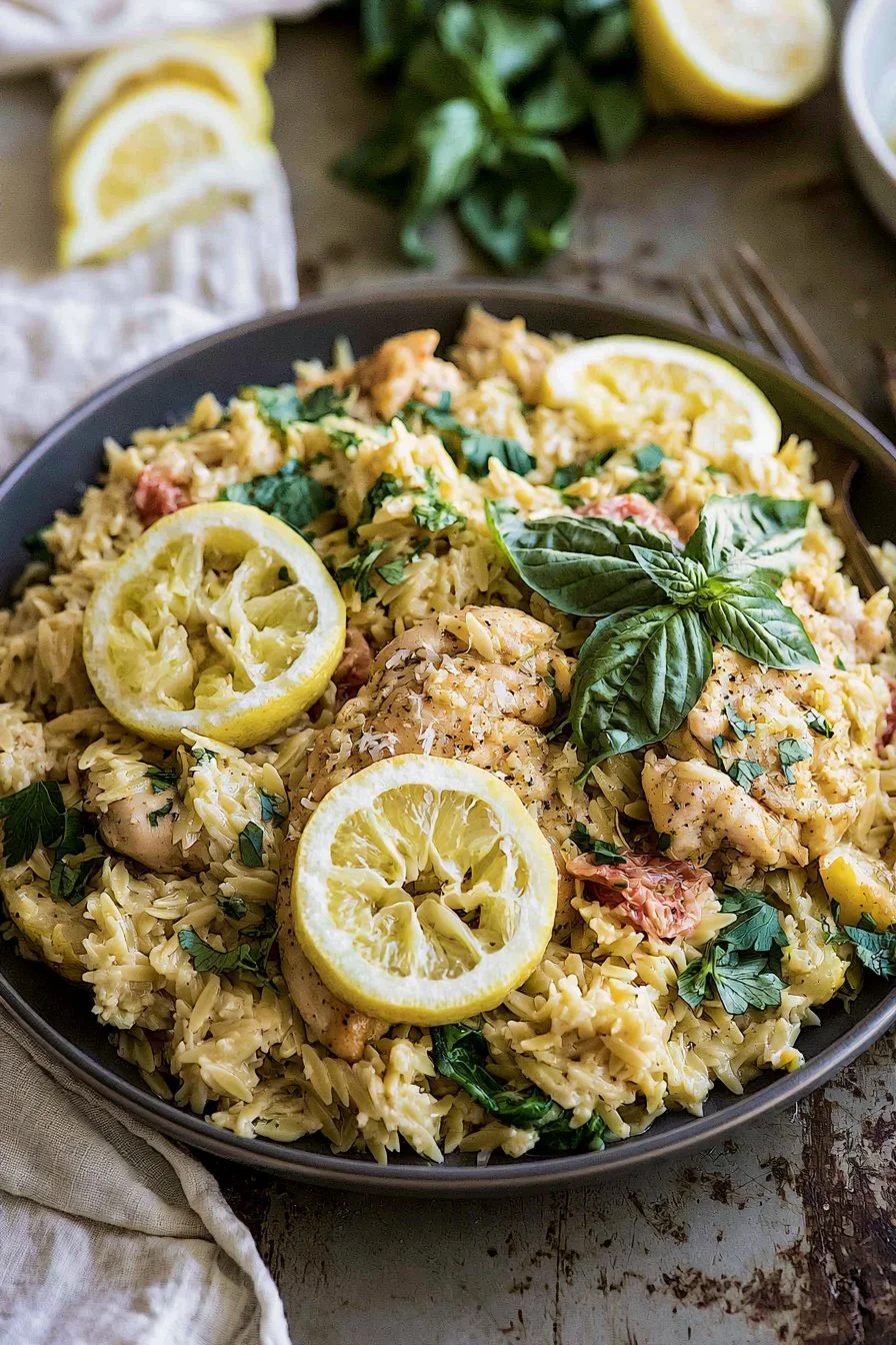 One Pot Lemon Chicken and Orzo