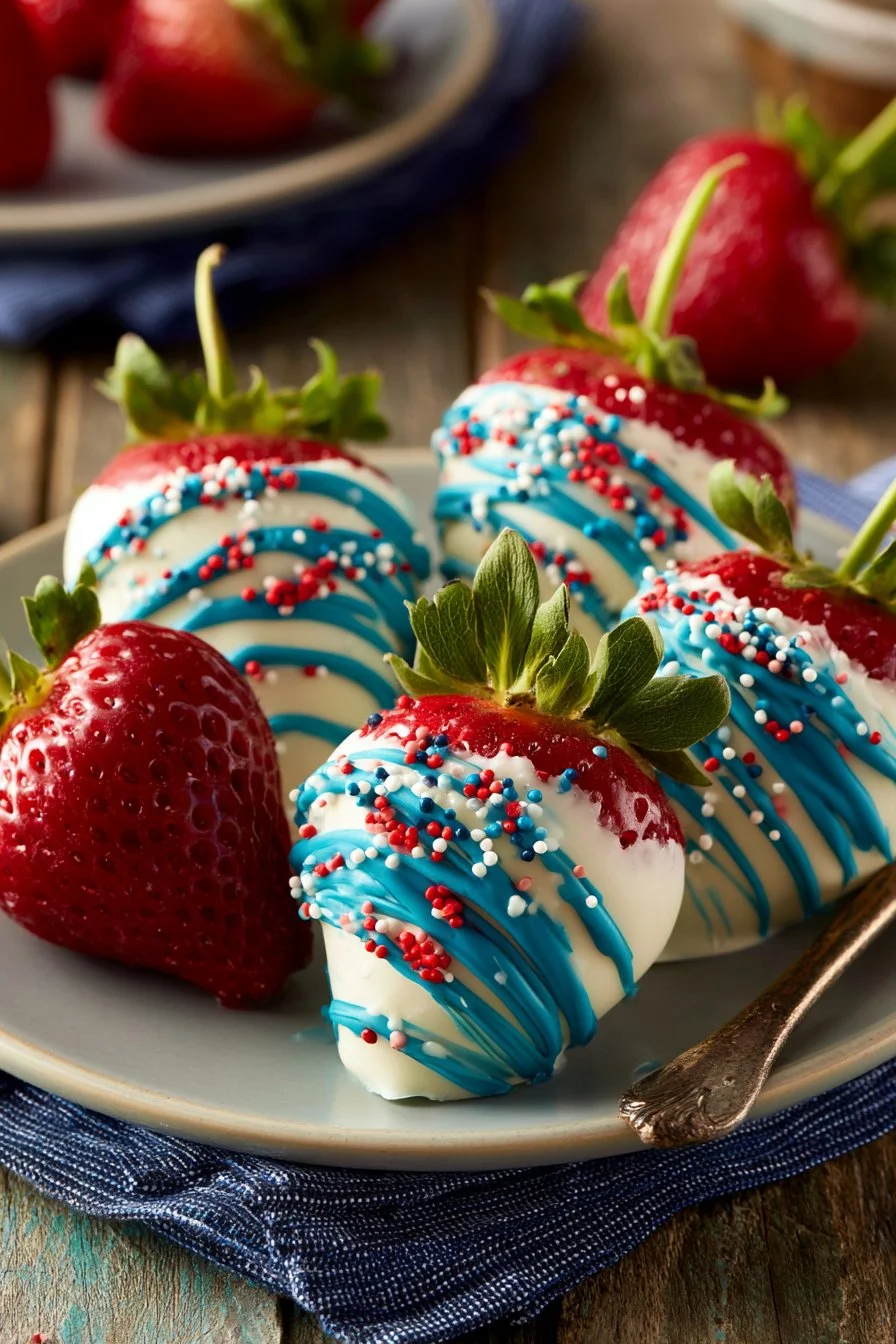 Red, White, & Blue Chocolate Covered Strawberries